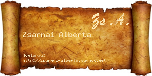 Zsarnai Alberta névjegykártya